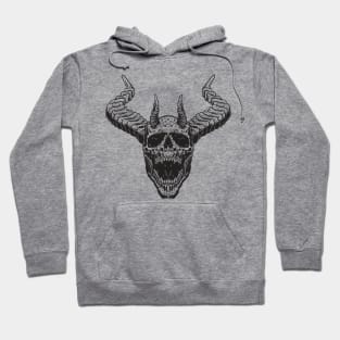 Devil Dark Skull Hell King Kill Dead Realtistic Detailed Black Hoodie